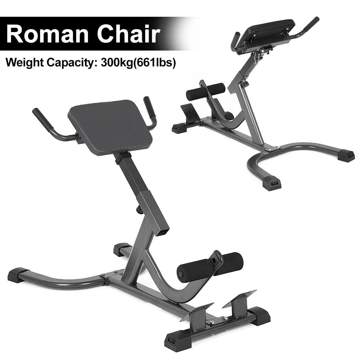 Roman Chair Back Hyperextension Adjustable AB Bench Hyperextension Exercise Strength Training Back Machines, 660 LB Max Weight