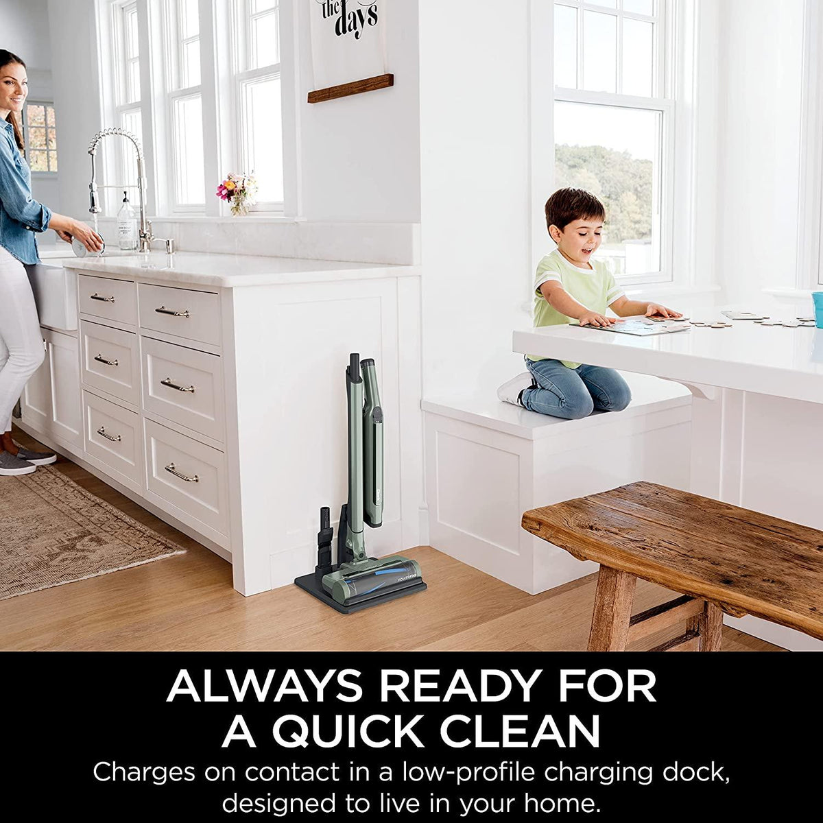 Shark WS632GNBRN WANDVAC System Ultra-Lightweight Powerful Cordless Stick Vacuum with Boost Mode, Charging Dock, Green