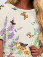 Casual Butterfly Print T-shirt