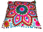 Suzani Pillow Cover, Suzani Cushion Cover, Embroidered, Indian, Sofa, Bench, Pin Cushion , Embroidery Handwork  Cushions 16 X 16