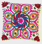 Suzani Pillow Cover, Suzani Cushion Cover, Embroidered, Indian, Sofa, Bench, Pin Cushion , Embroidery Handwork  Cushions 16 X 16