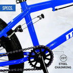 Micargi Maze Cape Sidewalk BMX Bike, 20-inch Wheels, Hi-Ten Steel Frame, Micro Drive 25x9T BMX Gearing