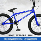 Micargi Maze Cape Sidewalk BMX Bike, 20-inch Wheels, Hi-Ten Steel Frame, Micro Drive 25x9T BMX Gearing