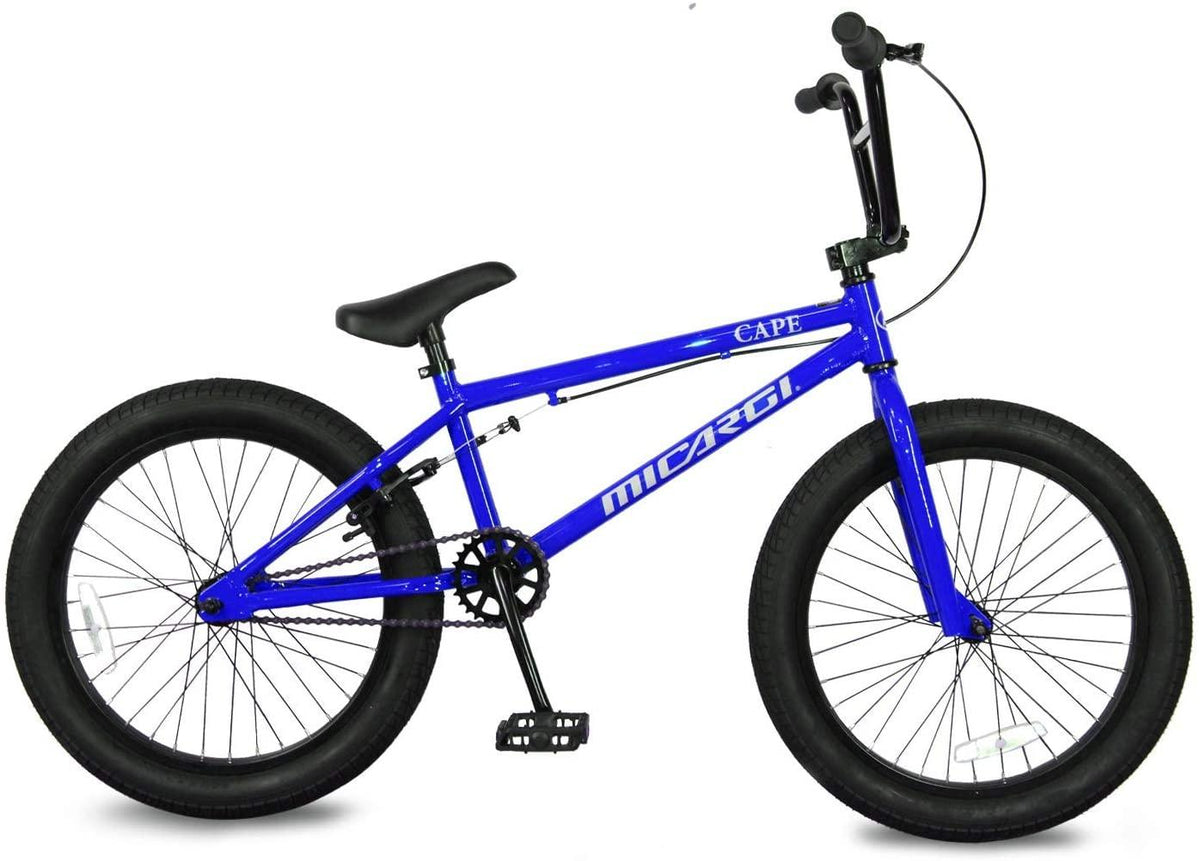 Micargi Maze Cape Sidewalk BMX Bike, 20-inch Wheels, Hi-Ten Steel Frame, Micro Drive 25x9T BMX Gearing