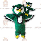 BIGGYMONKEYChartreuse Mascot Costume. Green White and Black Owl BIGGYMONKEYMascot Costume