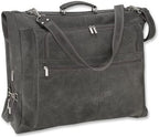 Distressed Leather Garment Bag, Grey, One Size