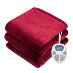 62" x 84" Flannel Heated Blanket Electric Throw w/10 Heating Levels