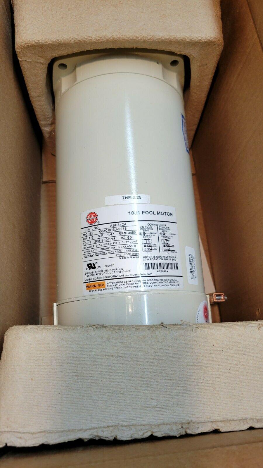 us motors pentair replacement almound square flange pool spa pump motor 1.5 hp