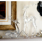 Deer Figurines (Set of 2) 10.75"H,17.75"H Acrylic