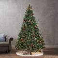 7-foot Cashmere Pine Pre-Lit Artificial Christmas Tree with Snowy Branches and P
