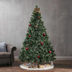 7-foot Cashmere Pine Pre-Lit Artificial Christmas Tree with Snowy Branches and P