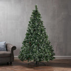 7-foot Cashmere Pine Pre-Lit Artificial Christmas Tree with Snowy Branches and P