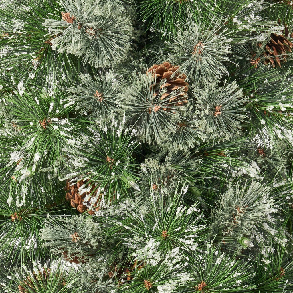 7-foot Cashmere Pine Pre-Lit Artificial Christmas Tree with Snowy Branches and P