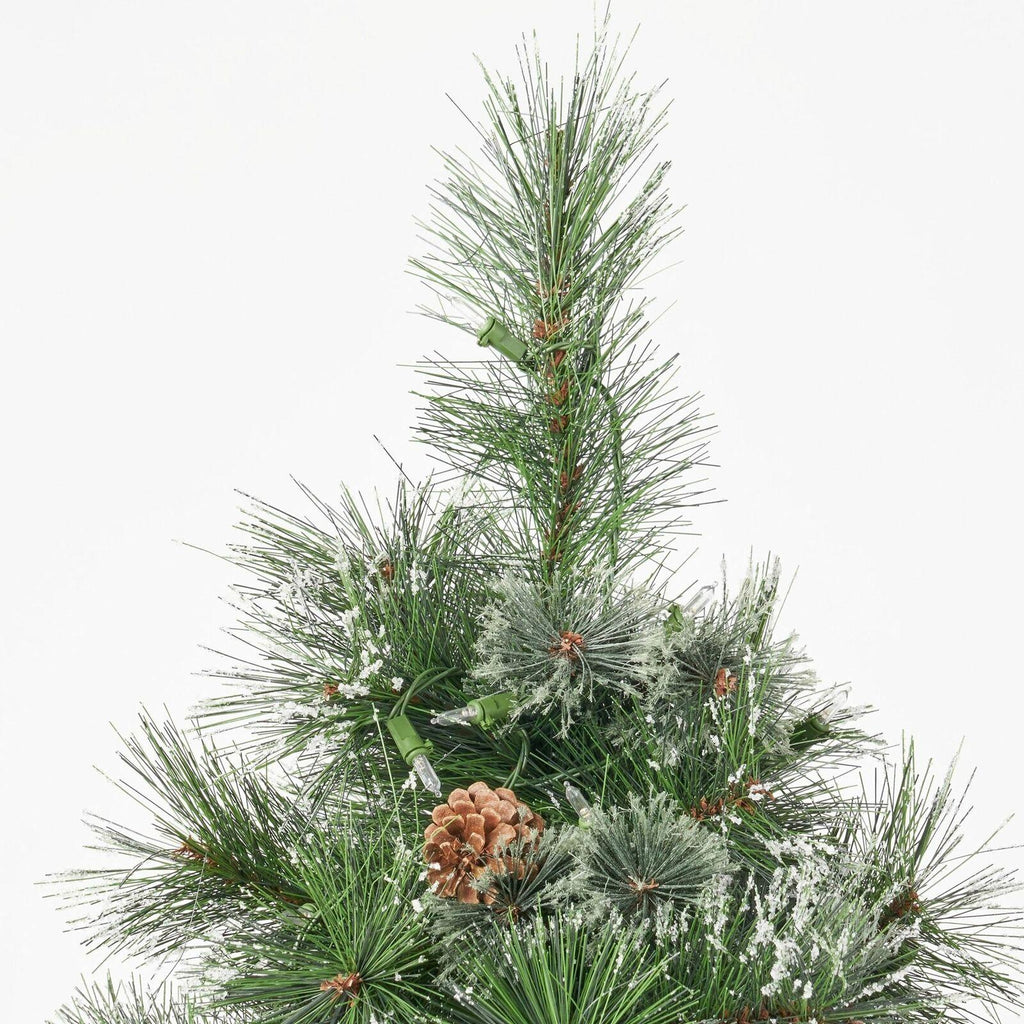 7-foot Cashmere Pine Pre-Lit Artificial Christmas Tree with Snowy Branches and P