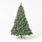 7-foot Cashmere Pine Pre-Lit Artificial Christmas Tree with Snowy Branches and P