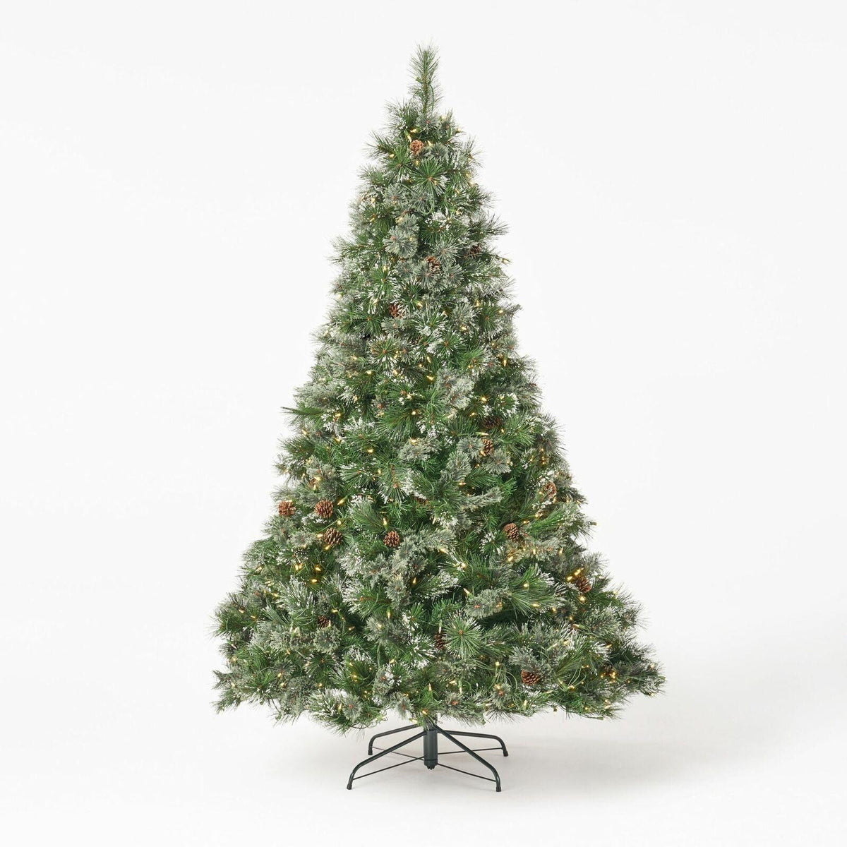 7-foot Cashmere Pine Pre-Lit Artificial Christmas Tree with Snowy Branches and P