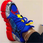 Mix Color Platform Snake Women Casual Outdoor Sport Sneakers