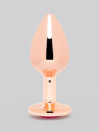 Lovehoney Luxury Crystal Stainless Steel Rose Gold Butt Plug 3 Inch, Gold | Gold