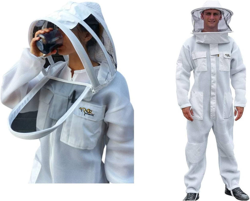 oz armour beekeeping suit ventilated air mesh with fencing &amp; round brim hat