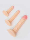 Lifelike Lover Classic Realistic Suction Cup Dildo Anal Training Kit (3 Piece), Flesh Pink