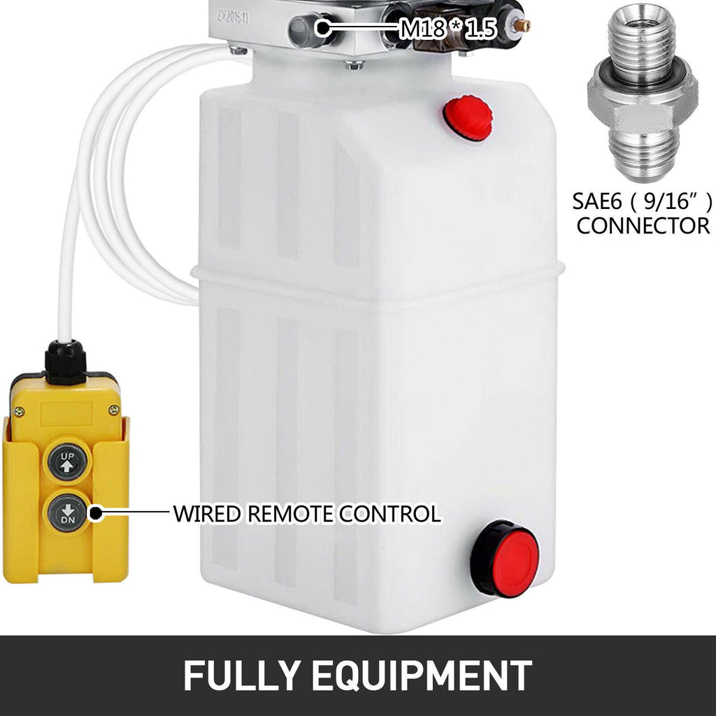 Single Acting Hydraulic Pump 12V 6 Quart for Wheelchair Boat 闁 Tailgate Lifts