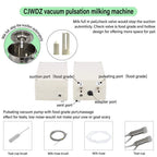 cjwdz milking machine for goats cows, pulsation vacuum pump milker, milking supplies w/stainless steel bucket, portable suction machine for jerseys, nigerian dwarfs, nubian mix (cow, 14l)