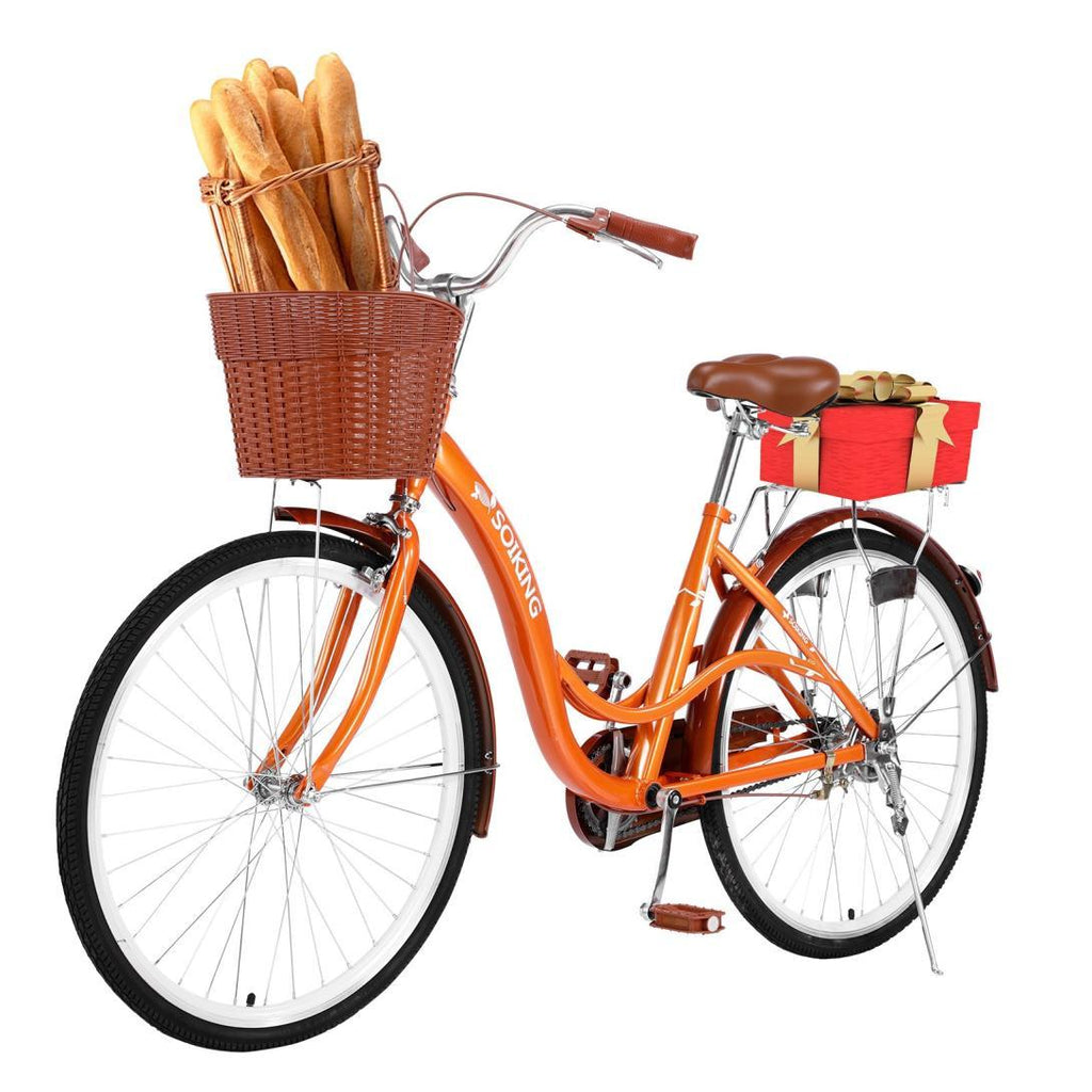 Sunvit 26-inch Women Bike,Cruiser Bicycle,Orange