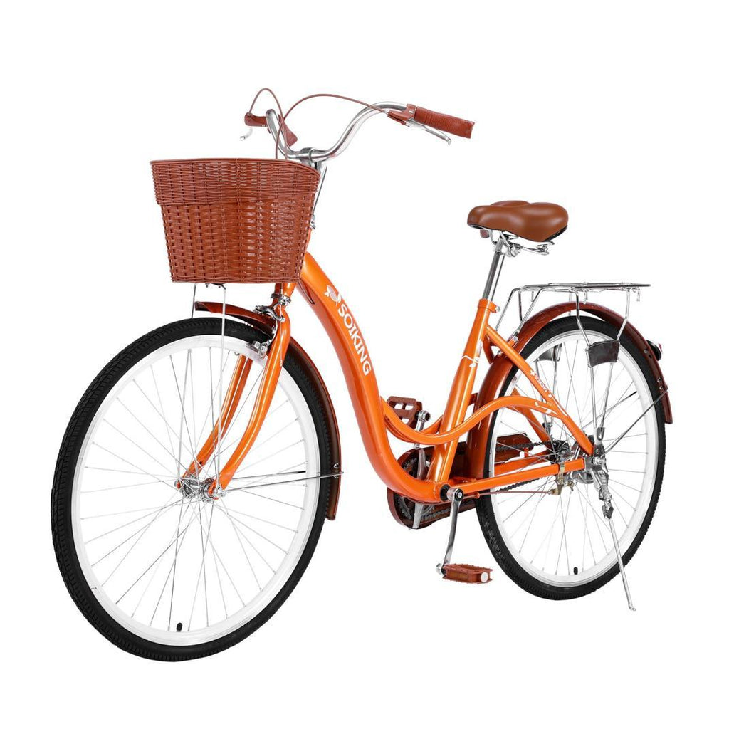 Sunvit 26-inch Women Bike,Cruiser Bicycle,Orange