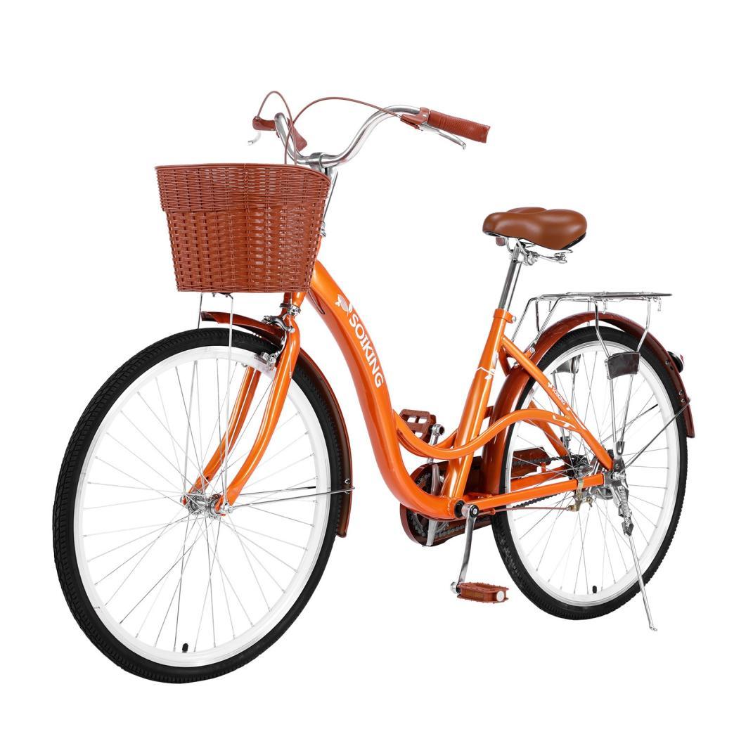 Sunvit 26-inch Women Bike,Cruiser Bicycle,Orange