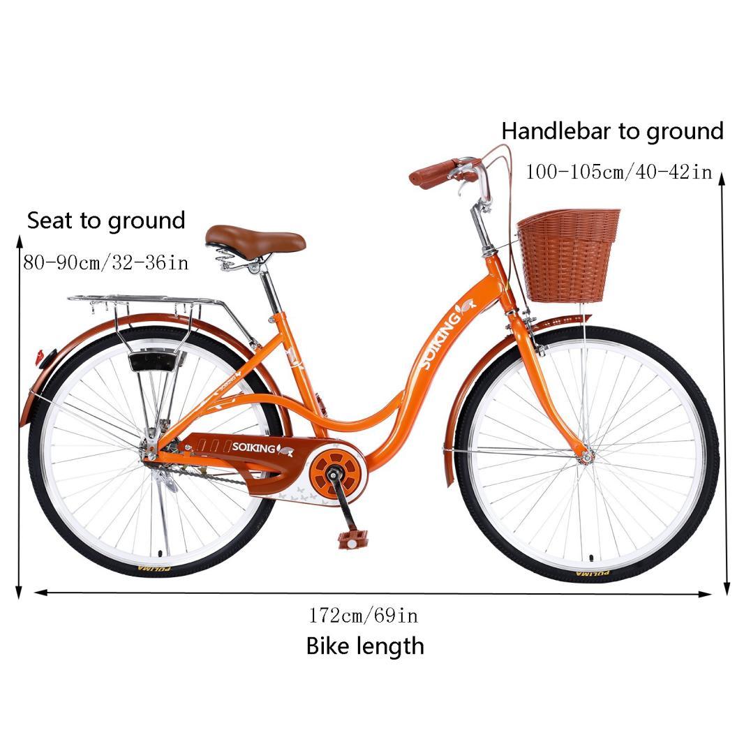 Sunvit 26-inch Women Bike,Cruiser Bicycle,Orange