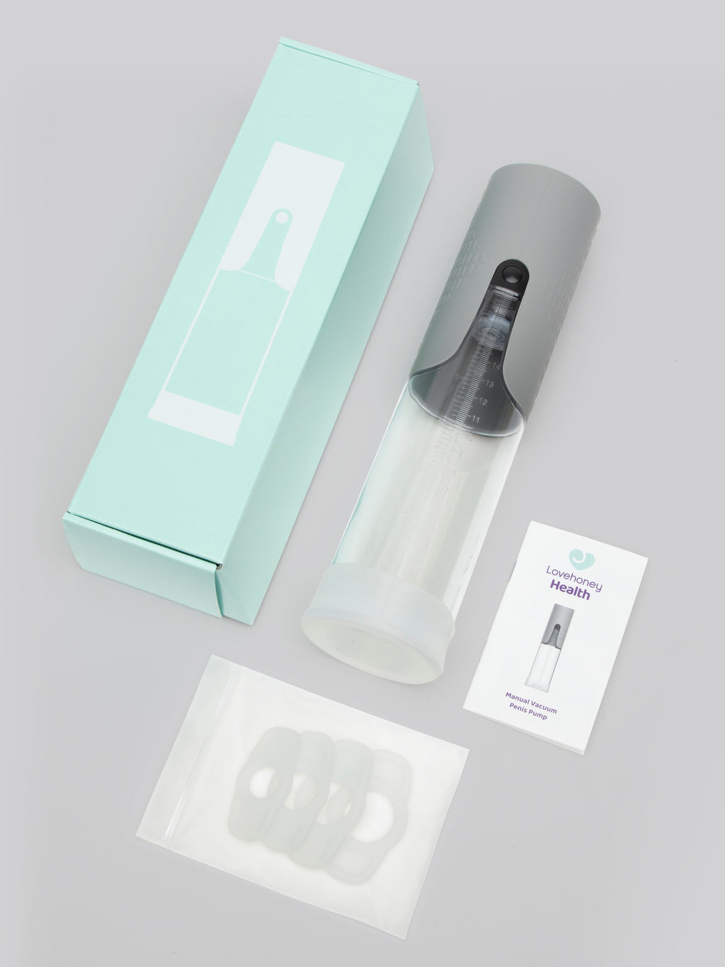Lovehoney Health Penis Pump and Ring Set, Grey