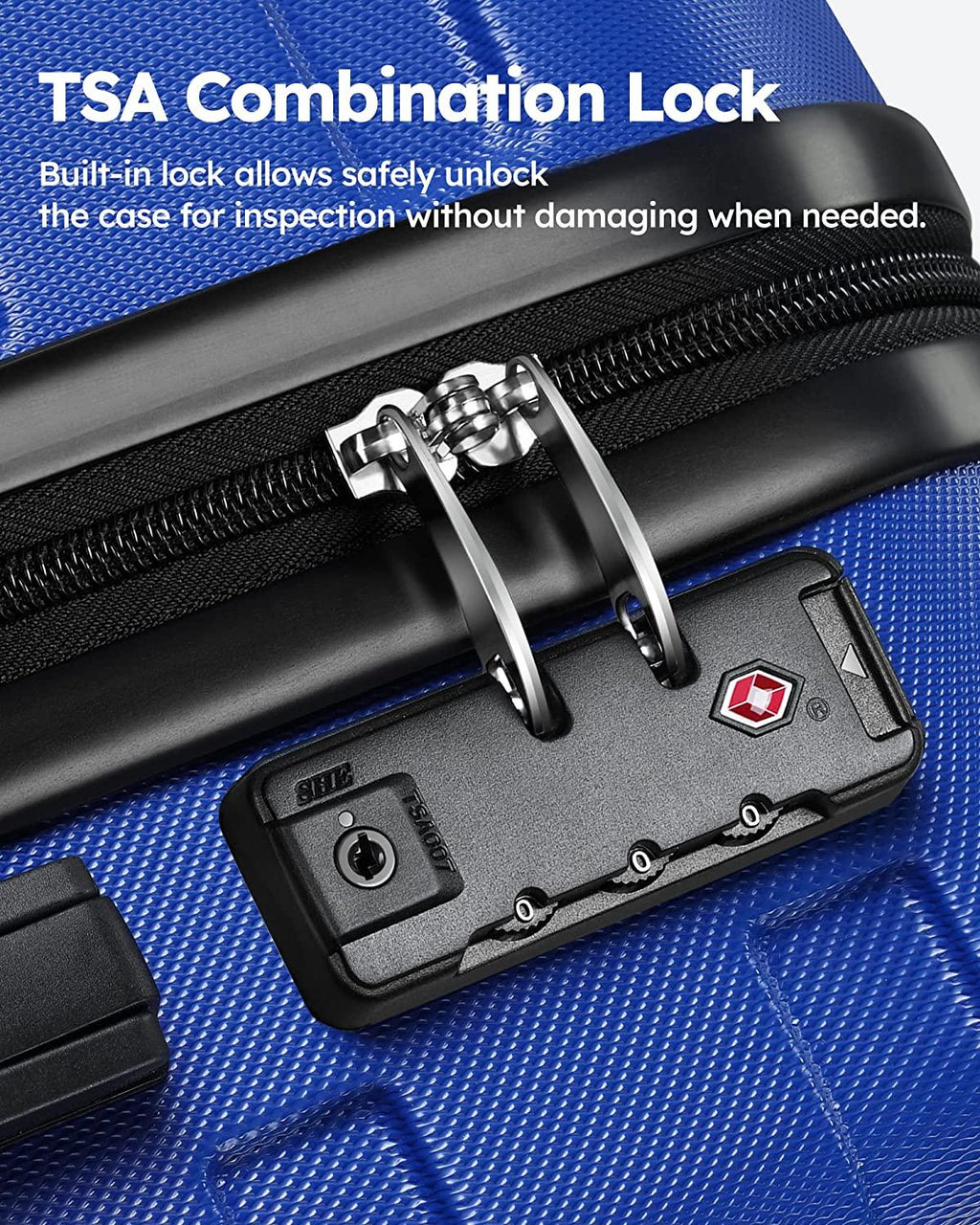 Luggage Sets, Hardside Lightweight Suitcase Set, Carry on and Checked Luggage with Spinner Wheels TSA Lock Anti-Scuff,Suitable for Travel/Business Travel/School(3-Piece Set(20/24/28), Navy Blue)