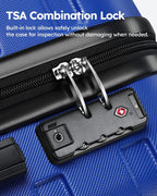 Luggage Sets, Hardside Lightweight Suitcase Set, Carry on and Checked Luggage with Spinner Wheels TSA Lock Anti-Scuff,Suitable for Travel/Business Travel/School(3-Piece Set(20/24/28), Navy Blue)