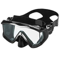 Phantom Aquatics Rapido Boutique Collection Clareza Three Window Tempered Glass Lens Mask Fin Snorkel Set with Snorkeling Gear Carry Bag, ABK - S