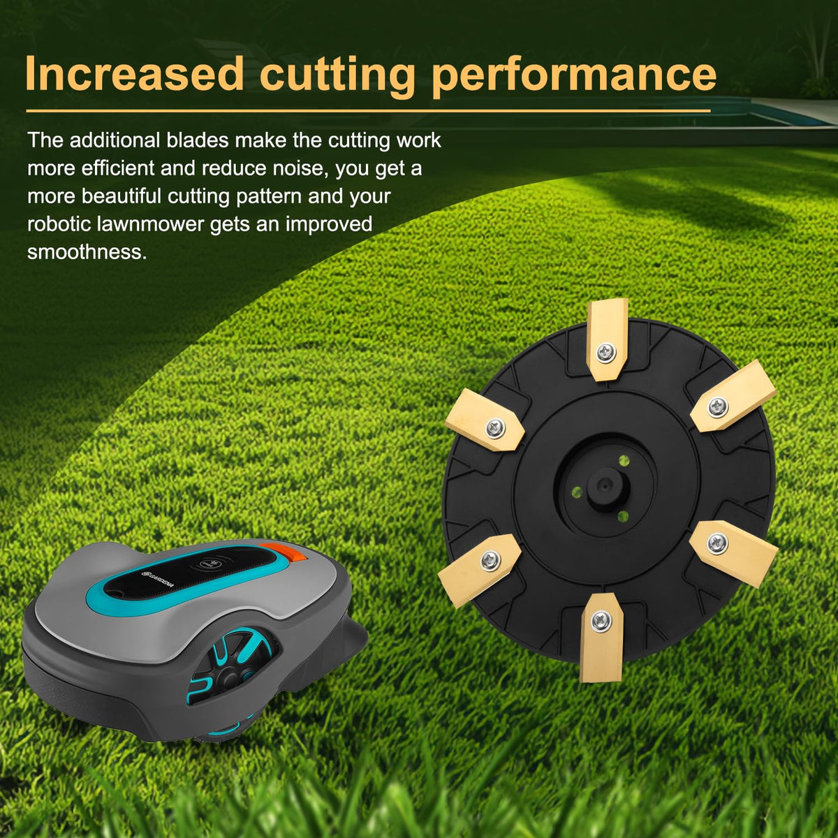 【Cut More Efficiently】 Blade Discs + 6 Pcs Blades Compatible with  Sileno City 400 600 / McCulloch ROB S400 S500 S600 S800, Robotic Lawn Mower Blade Disc