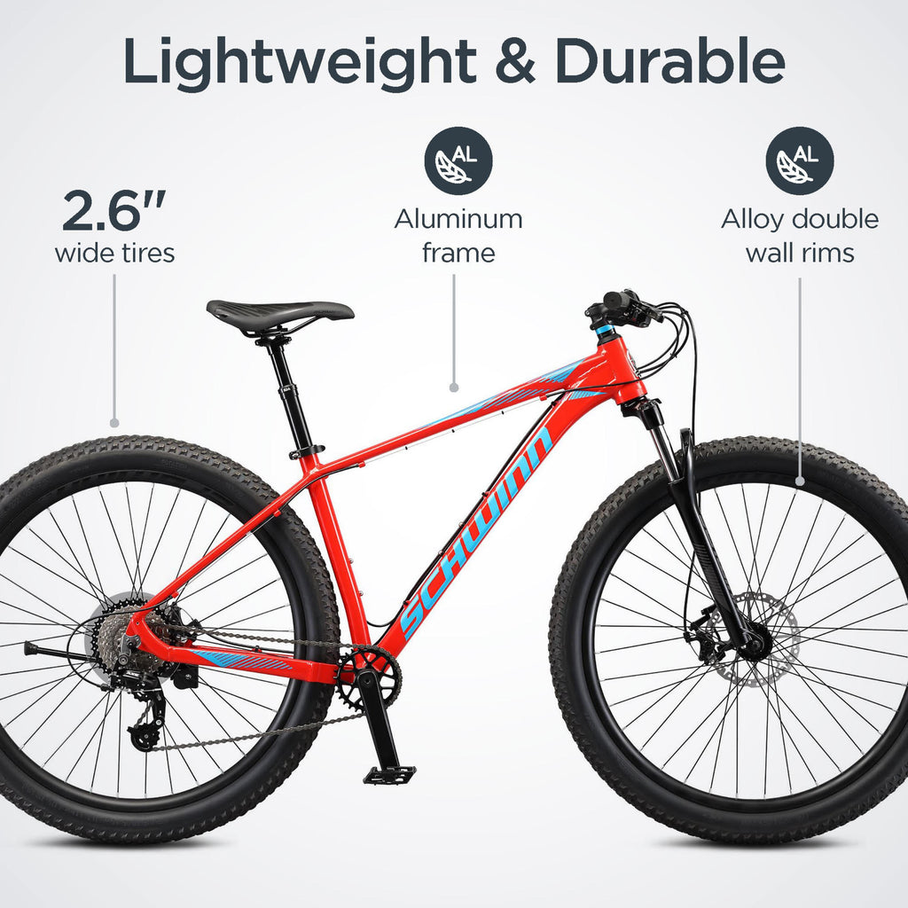 Schwinn Axum DP Mountain Bike with mechanical seat post, Lar19 inch mens style frame, red