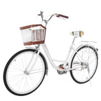 26 Inch Classic Bicycle Retro Bicycle Beach Cruiser Bicycle Retro Bicycle,Cruiser Bikes,White