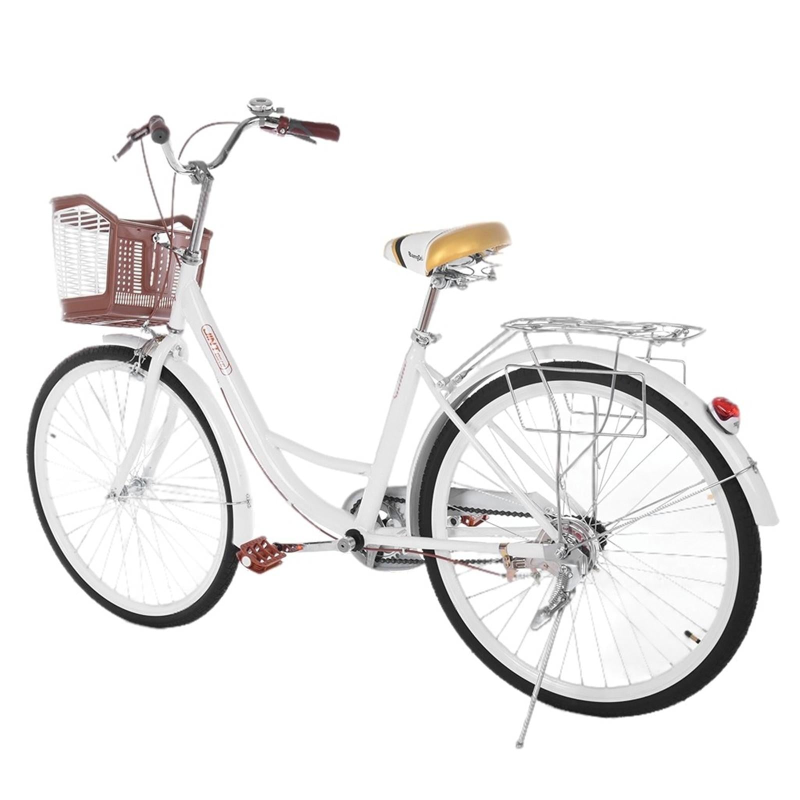 26 Inch Classic Bicycle Retro Bicycle Beach Cruiser Bicycle Retro Bicycle,Cruiser Bikes,White