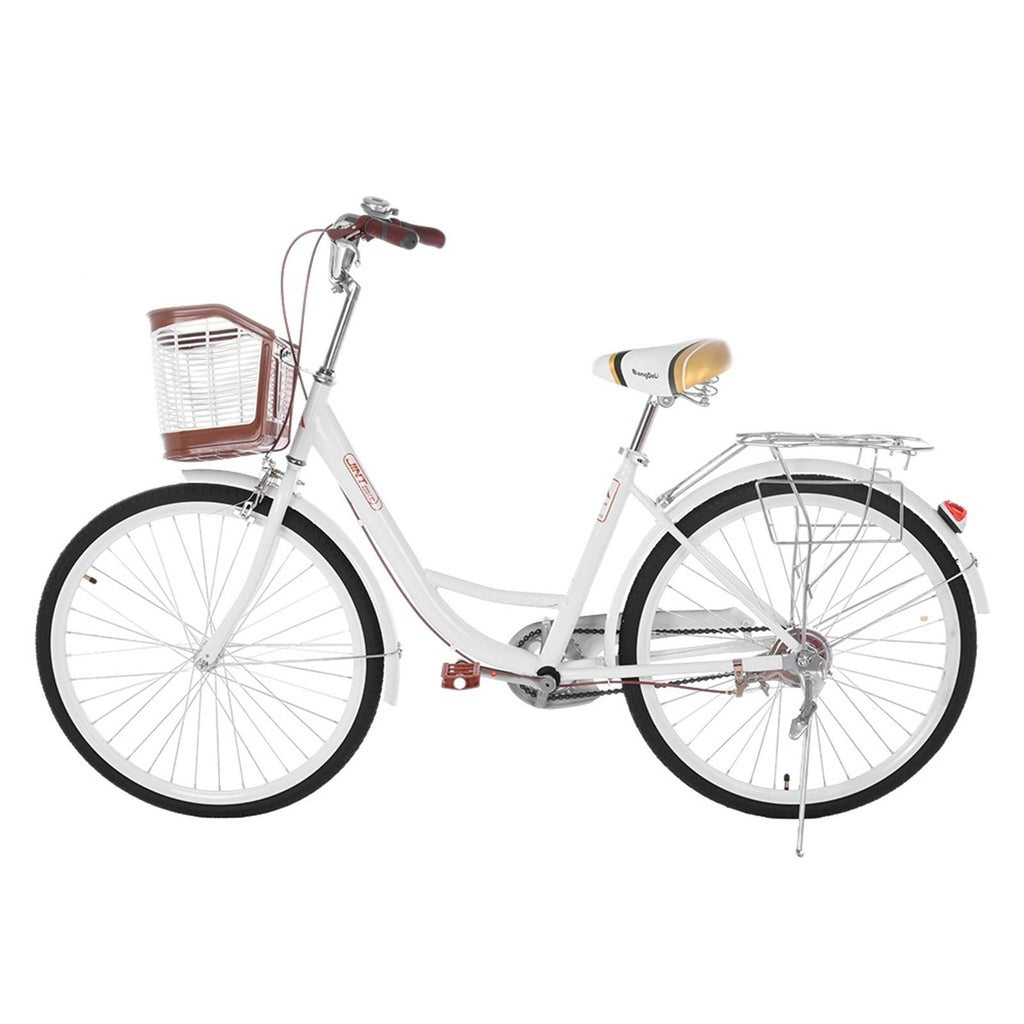 26 Inch Classic Bicycle Retro Bicycle Beach Cruiser Bicycle Retro Bicycle,Cruiser Bikes,White