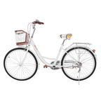 26 Inch Classic Bicycle Retro Bicycle Beach Cruiser Bicycle Retro Bicycle,Cruiser Bikes,White