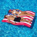 Swimline American Flag Connector Mattress Set Swimming Pool Float, 2-Pack