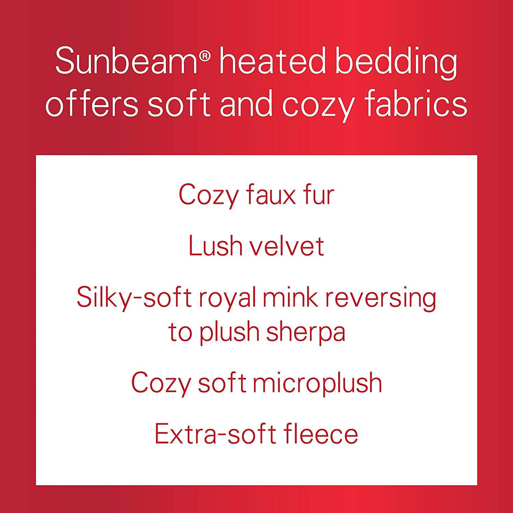 Sunbeam Heated Blanket | Loft 10 Heat Settings  Garnet  Queen - BRL9SQS-R310-16A44