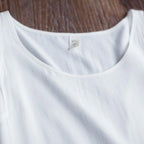 Spring New White Dress Cotton Casual Sleeveless Dress
