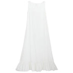 Spring New White Dress Cotton Casual Sleeveless Dress