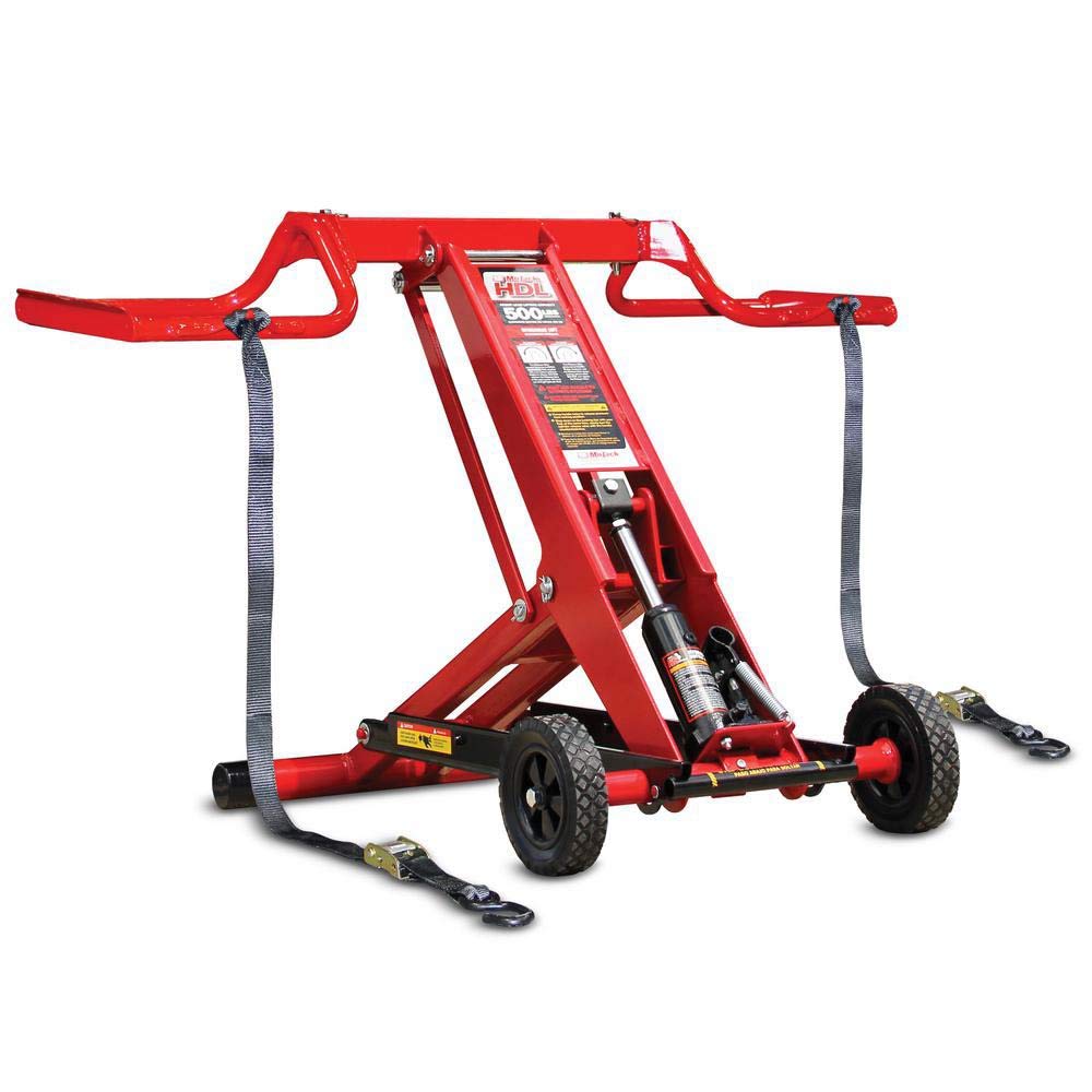 45501 HDL500 Hydraulic Cylinder Lift Jack for Zero Turn Radius Riding Lawn Mower Maintenance and Repair - 500 Pound Lift Capacity with LocBar for Added Safety
