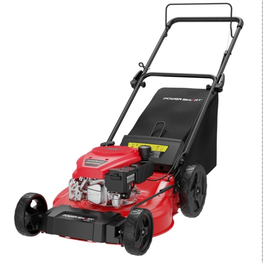 21" 2-in-1 Push Lawn Mower, 144cc Engine,Mulching, Bagging, High Wheels, Lightweight and Easy Assembly,6 Cutting Height, Lightweight,for Garden Yard