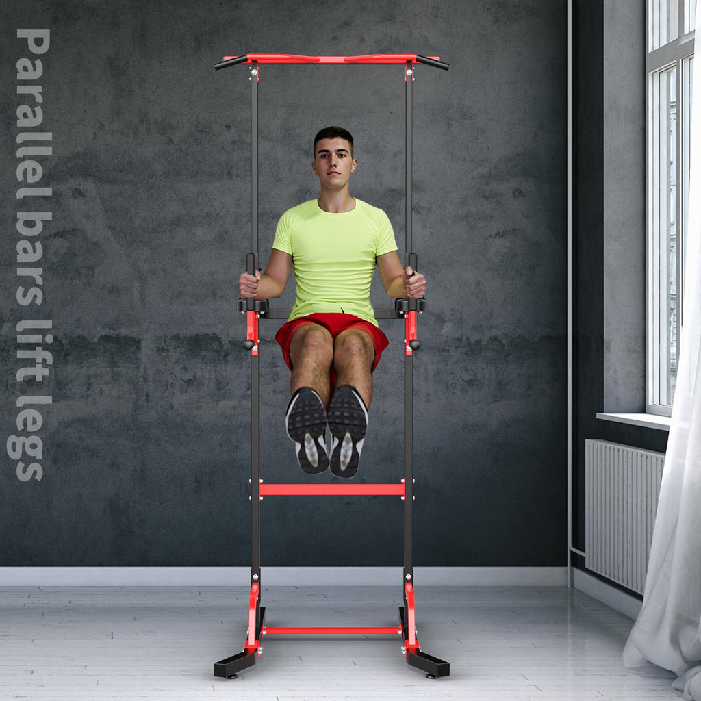 Murtisol Power Tower Pull-up and Workout Dip Station Strength Training 5 LEVEL Adjustable Height Back Muscles Triceps Chest Shoulder Home Gym