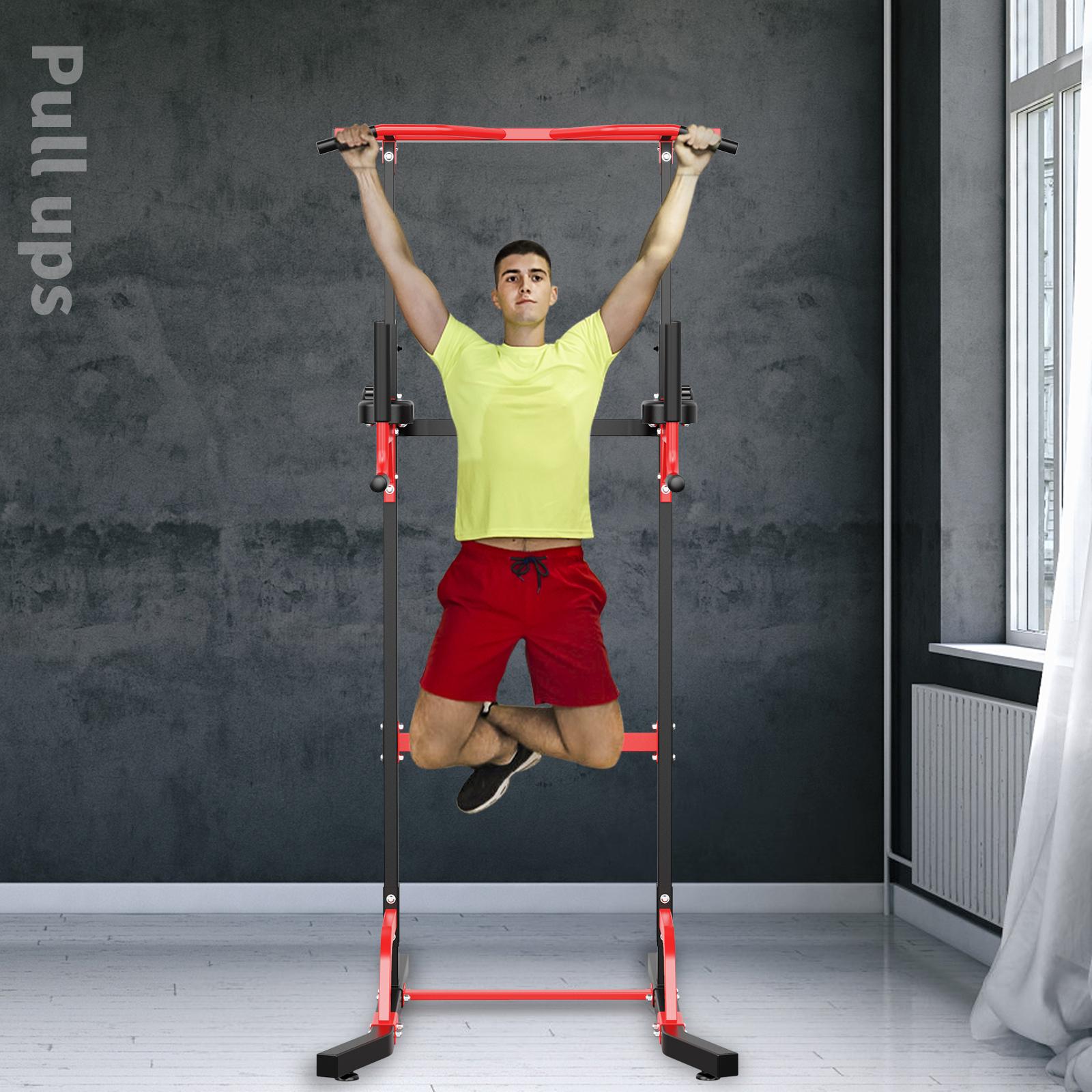 Murtisol Power Tower Pull-up and Workout Dip Station Strength Training 5 LEVEL Adjustable Height Back Muscles Triceps Chest Shoulder Home Gym