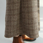 winter elastic waist plaid wide leg pants