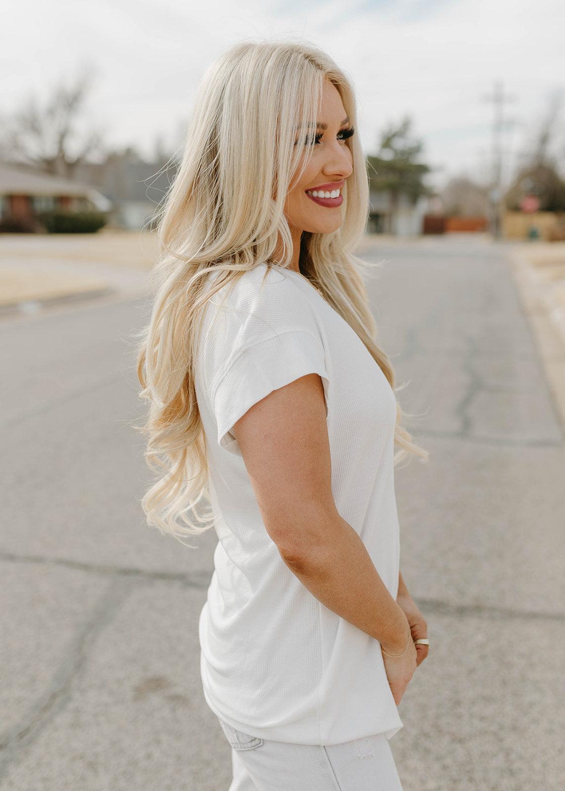 gabby thermal top - white